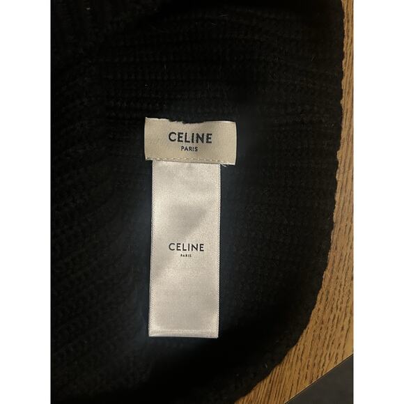 Celine Embroidered Laine Wool Knit Beanie - Picture 4 of 7